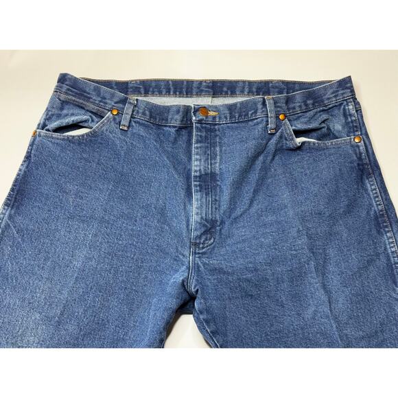 Wrangler 13MWZPW Men's Regular Fit Straight Leg Blue Jeans - Size 42x29.5 - Picture 3 of 6